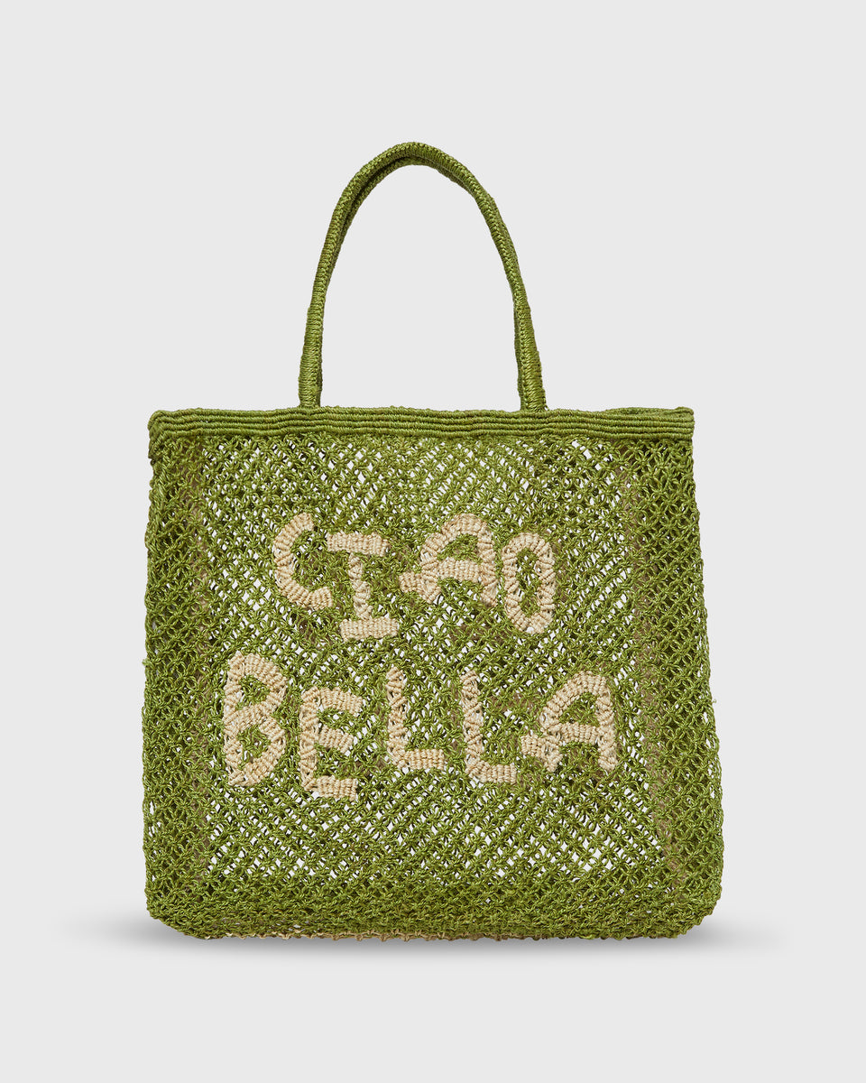 Large Ciao Bella Tote in Fern/Natural | Shop Ann Mashburn