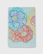 Load image into Gallery viewer, Colorful Flower Scarf in Aqua