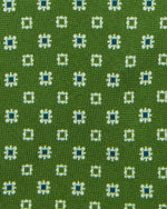 Load image into Gallery viewer, Silk Print Tie in Olive/Bone/Navy Foulard