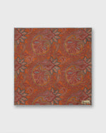 Load image into Gallery viewer, Linen Print Pocket Square in Brick/Sienna Paisley