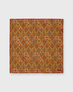Load image into Gallery viewer, Linen Print Pocket Square in Orange Multi Mosaic