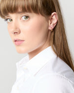 Load image into Gallery viewer, Mini Bollywood Hoop Earrings in Rhodolite