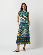 Load image into Gallery viewer, Sporty Swing Dress in Emerald Casareale Barré Cotton Jersey