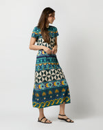 Load image into Gallery viewer, Sporty Swing Dress in Emerald Casareale Barré Cotton Jersey