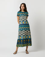 Load image into Gallery viewer, Sporty Swing Dress in Emerald Casareale Barré Cotton Jersey