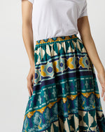 Load image into Gallery viewer, Sunset Skirt in Emerald Casareale Barré Cotton Jersey
