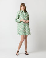 Load image into Gallery viewer, Short Artemis Dress in Mint Fans Shot Cotton