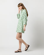 Load image into Gallery viewer, Short Artemis Dress in Mint Fans Shot Cotton