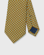 Load image into Gallery viewer, Silk Print Tie in Tobacco/Aqua Circle