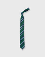 Load image into Gallery viewer, Irish Poplin Tie in Hunter/Navy/Sky Stripe