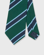 Load image into Gallery viewer, Irish Poplin Tie in Hunter/Navy/Sky Stripe