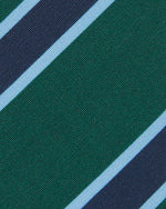 Load image into Gallery viewer, Irish Poplin Tie in Hunter/Navy/Sky Stripe