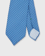 Load image into Gallery viewer, Silk Print Tie in Dark Blue/Sky Geo Flower