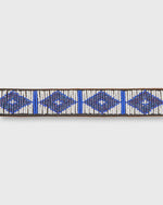 Load image into Gallery viewer, 1.25" African Beaded Belt in White/Masai Blue Triangle