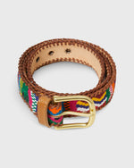 Load image into Gallery viewer, 1.5" Hand-Loomed Belt in Blue/Pink/Orange Multi