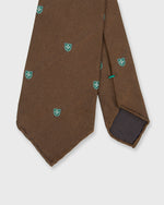 Load image into Gallery viewer, Silk Woven Club Tie in Brown/Green Shield