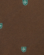 Load image into Gallery viewer, Silk Woven Club Tie in Brown/Green Shield