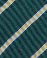 Load image into Gallery viewer, Silk Woven Tie in Spruce/Lilac/Yellow Multi Stripe