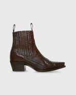 Load image into Gallery viewer, Short Cowboy Boot in Brown Python