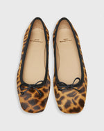 Load image into Gallery viewer, Square-Toe Ballet Flat in Sahara Leopard Calf Hair