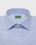 Load image into Gallery viewer, Spread Collar Dress Shirt in Blue Multi Tattersall Poplin