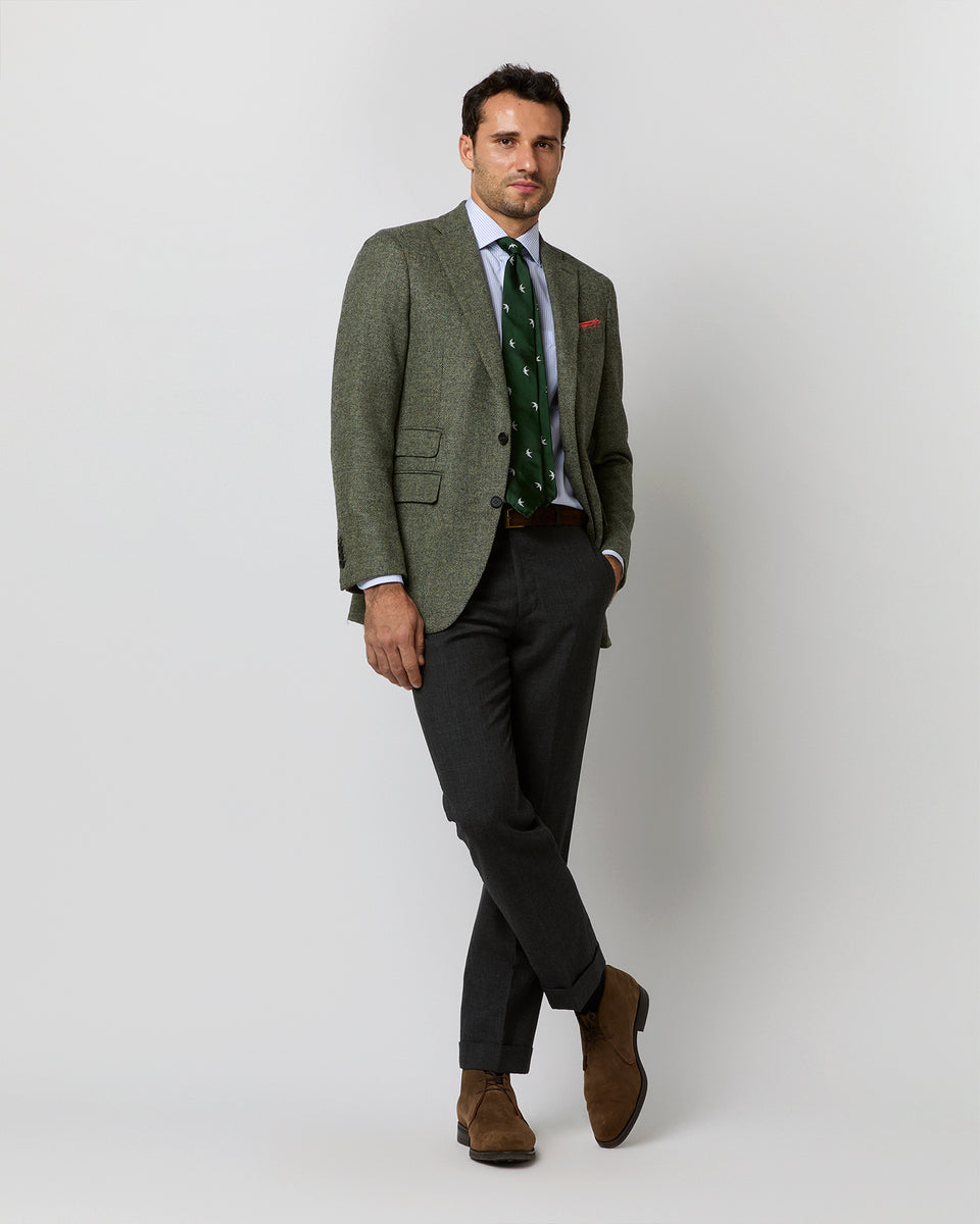 Kincaid No. 3 Jacket in Moss Mix Herringbone Tweed