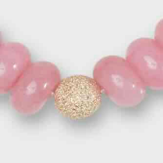 Semi Precious Beaded Bracelet in Pink Light Monochrome