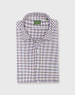 Load image into Gallery viewer, Otto Handmade Sport Shirt in Bone/Mocha/Navy Tattersall Brushed Twill