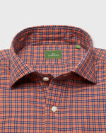 Load image into Gallery viewer, Spread Collar Sport Shirt in Ginger/Navy/Green Check Brushed Twill