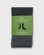 Load image into Gallery viewer, Striped Trouser Dress Socks in Heather Grey/Charcoal Extra Fine Merino