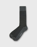 Load image into Gallery viewer, Striped Trouser Dress Socks in Heather Grey/Charcoal Extra Fine Merino