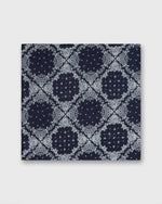 Load image into Gallery viewer, Cotton Print Pocket Square in Navy/White Paisley