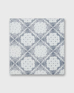 Load image into Gallery viewer, Cotton Print Pocket Square in White/Navy Paisley