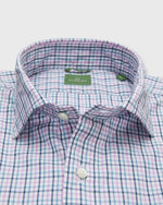 Load image into Gallery viewer, Slim-Fit Spread Collar Sport Shirt in Thistle/Lovat/Spruce Tattersall Poplin
