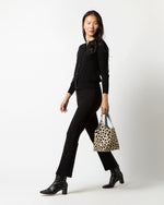 Load image into Gallery viewer, Paola Bucket Bag in White/Dark Brown Calf Hair