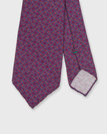 Load image into Gallery viewer, Silk Print Tie in Berry/Lilac/Coral Tab