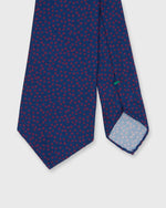 Load image into Gallery viewer, Silk Print Tie in Navy/Berry Jumble Dot