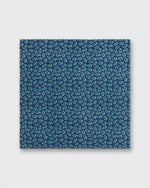 Load image into Gallery viewer, Hand-Rolled Wool Print Pocket Square in Midnight/Moss Large Flower