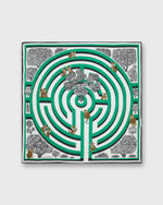 Load image into Gallery viewer, Labyrinthe Square Scarf in Green