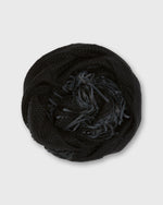 Load image into Gallery viewer, Leather Fringed Triangle Scarf in Black