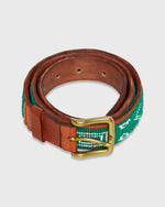 Load image into Gallery viewer, 1.25" African Beaded Belt in Green Village
