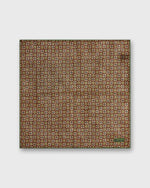 Load image into Gallery viewer, Wool/Silk Print Pocket Square in Brown/Straw/Olive Mosaic
