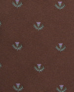 Load image into Gallery viewer, Silk Club Tie in Brown/Lavender/Green Laurel