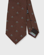 Load image into Gallery viewer, Silk Club Tie in Brown/Lavender/Green Laurel