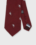 Load image into Gallery viewer, Silk Club Tie in Burgundy/White/Sky Swallow