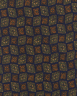 Load image into Gallery viewer, Silk Print Tie in Navy/Green/Gold Foulard