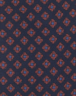 Load image into Gallery viewer, Silk Print Tie in Navy/Copper/Blue Foulard