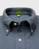 Load image into Gallery viewer, Knit Button-Down Popover Shirt in Steel Blue Pima Pique