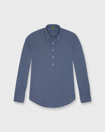 Load image into Gallery viewer, Knit Button-Down Popover Shirt in Steel Blue Pima Pique