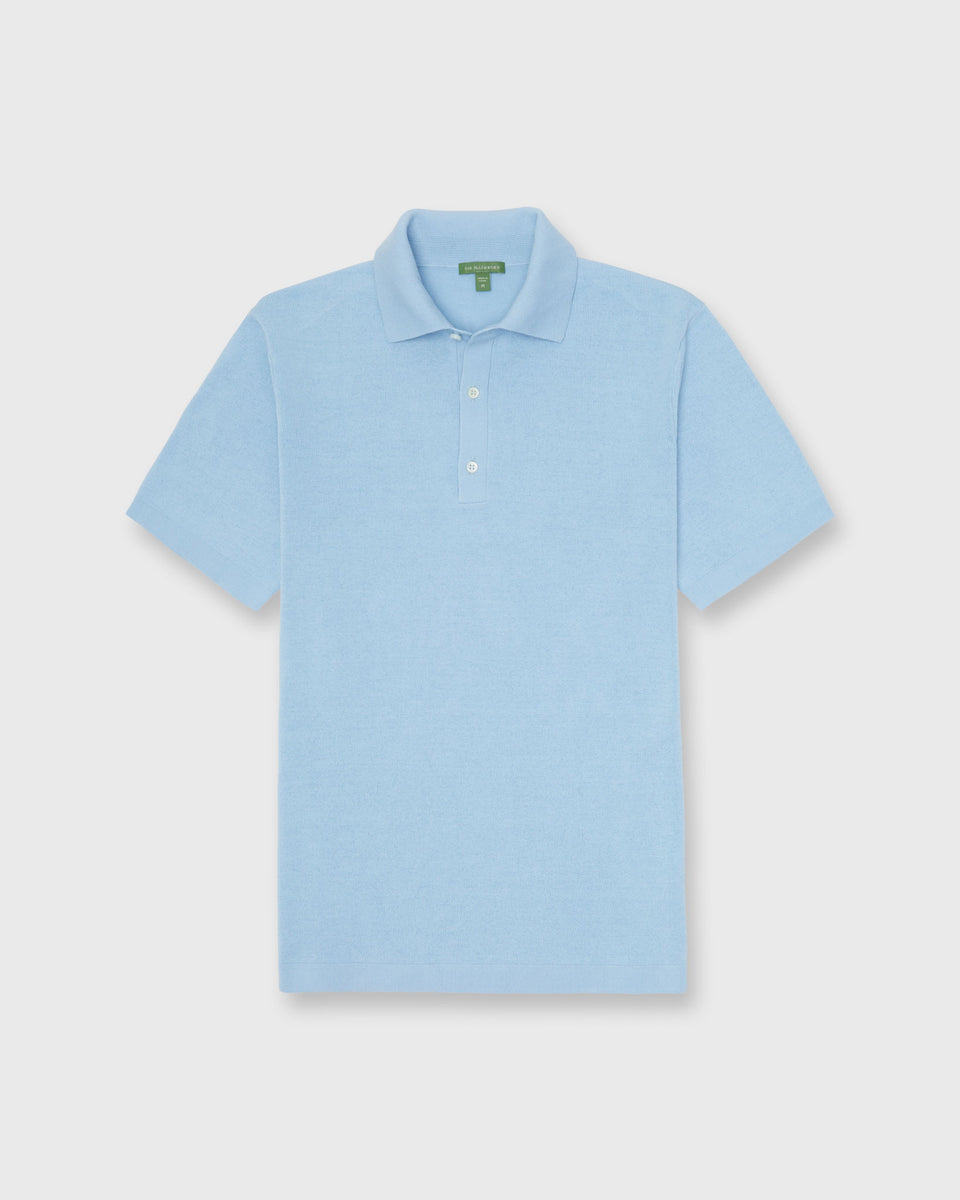 Rally Polo Sweater in Light Blue Cotton | Shop Sid Mashburn